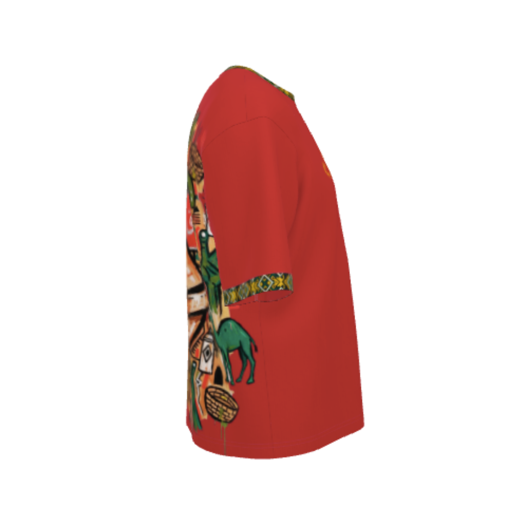 ICSS26 "Koun f chkel" Men’s Oversized Shirts (Red) - Hucci.store