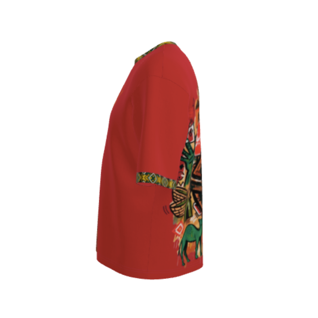 ICSS26 "Koun f chkel" Men’s Oversized Shirts (Red)