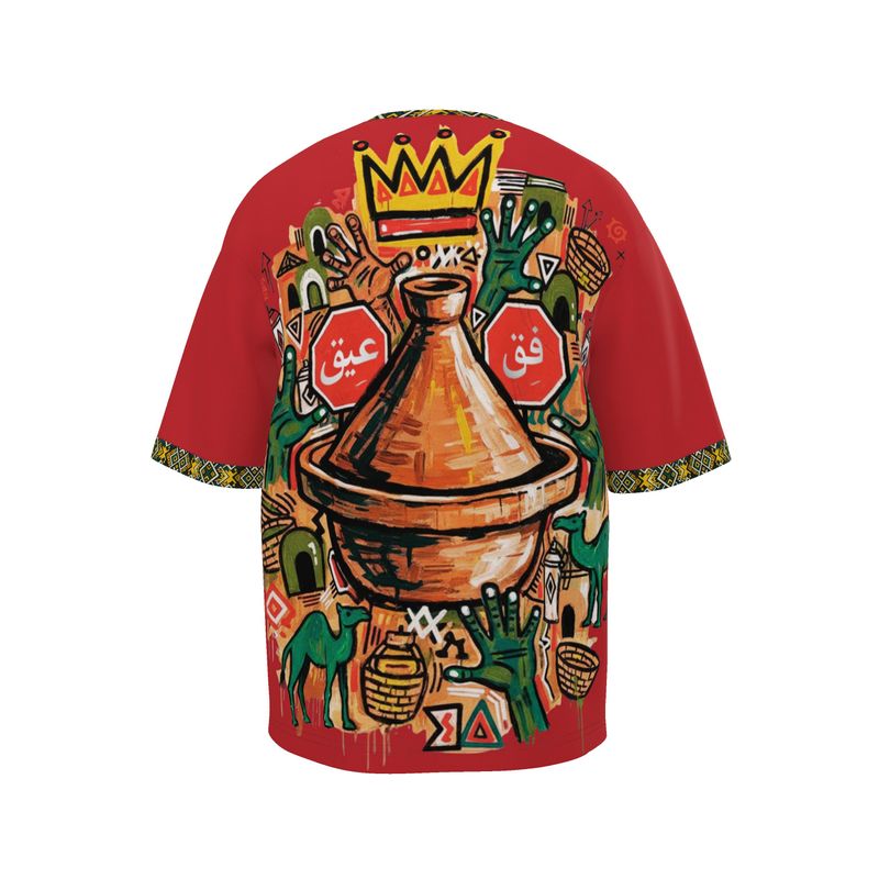 ICSS26 "Koun f chkel" Men’s Oversized Shirts (Red)