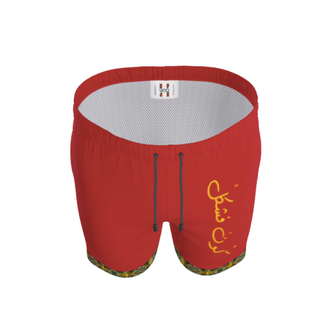 ICSS26 "Koun f chkel" Men’s Oversized Shorts (Royal Red)